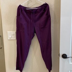 HeartSoul Scrub Pant Joggers - Purple Size L